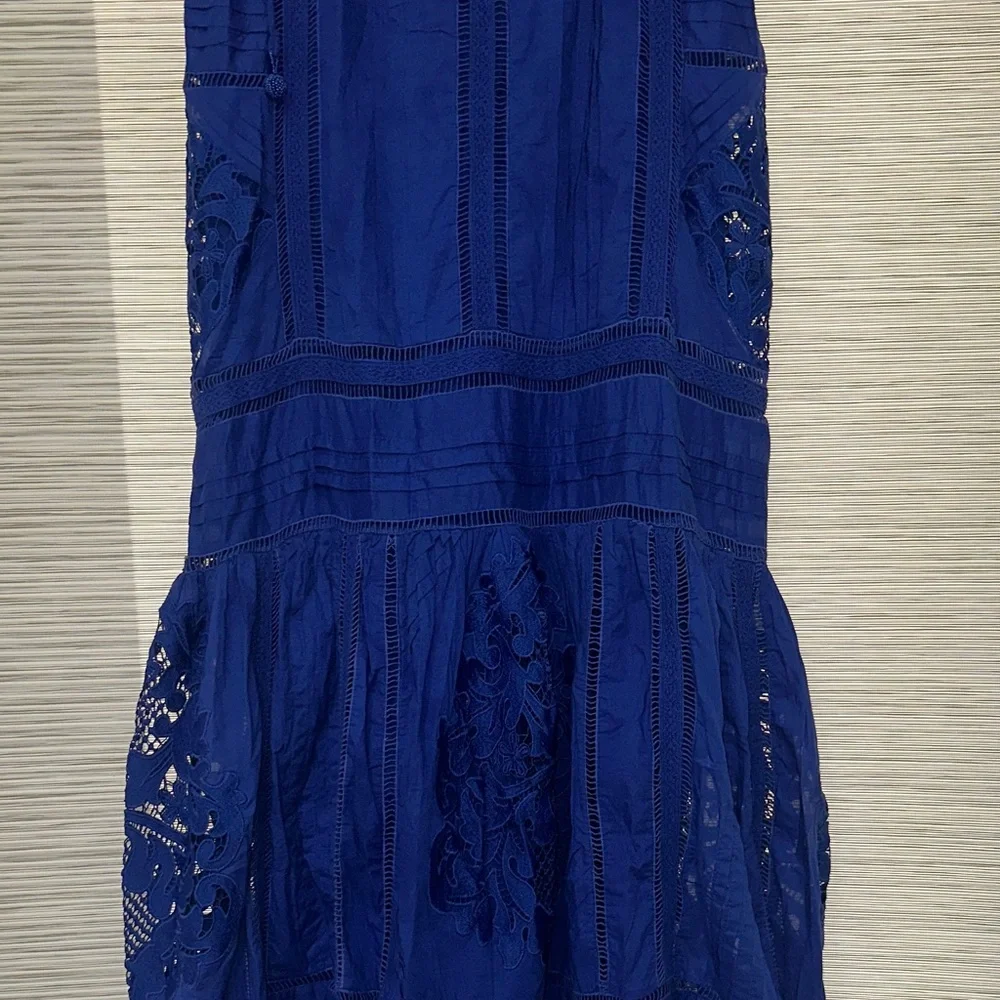 Farm Rio Blue Lace Sleeveless Maxi Dress Sz. M - Picture 6 of 11